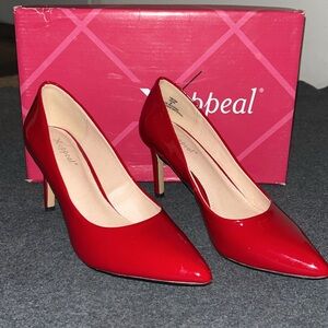 Xappeal Joya Red 3 1/4” High Heels •Size 6•